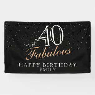 40 und fabelhafte moderne Schwarz 40. Geburtstag Banner