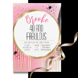 40 und fabelhafte rosa Schwarz Abstrakt 40. Geburt Einladung<br><div class="desc">Sie suchen eine Retro-Suche nach dem großen 40. Geburtstagsgeschenk? Etwas,  das viel Spaß an der Feier machen wird? Sie können eine persönliche Nachricht und ihren Namen auch hinzufügen!</div>