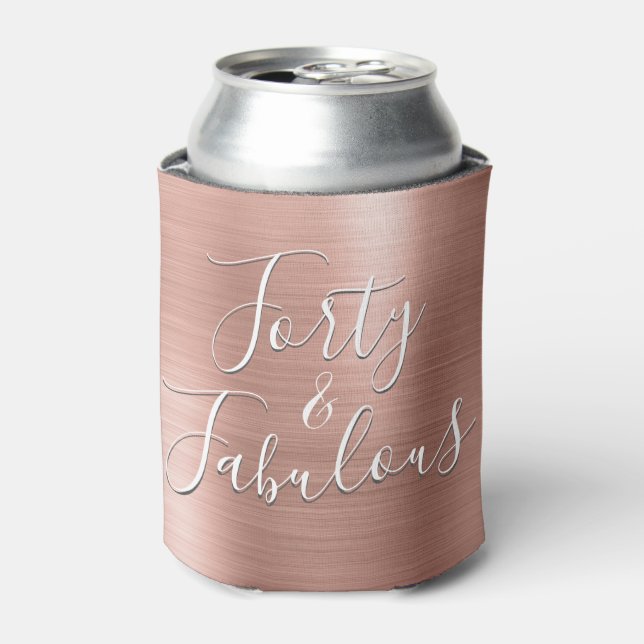 40 und fabelhafte Rose Gold Blush Pink Moderne Dosenkühler (Kanne Vorderseite)