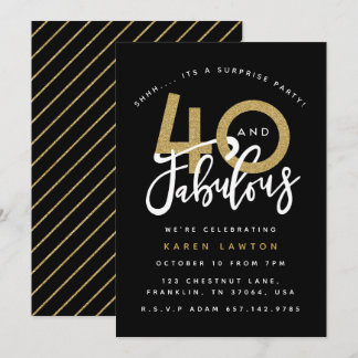 40 und fabelhafte Überraschung Geburtstagsfeier Ei Einladung