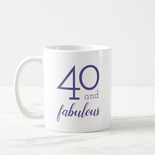 40 und fabelhafte Violet Geburtstagsgeschenk Kaffeetasse (Links)
