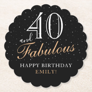 40 und fabelhafte Zitat Black Elegant 40. Geburtst Untersetzer