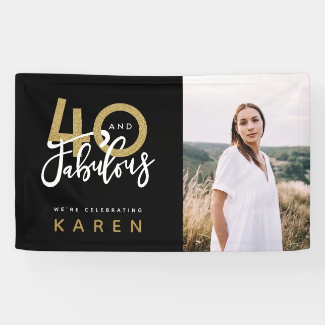 40 und fabelhaftes Foto-Banner Banner (Horizontal)