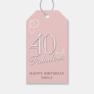 40 und fabelhaftes Script Blush Pink 40. Geburtsta Geschenkanhänger
