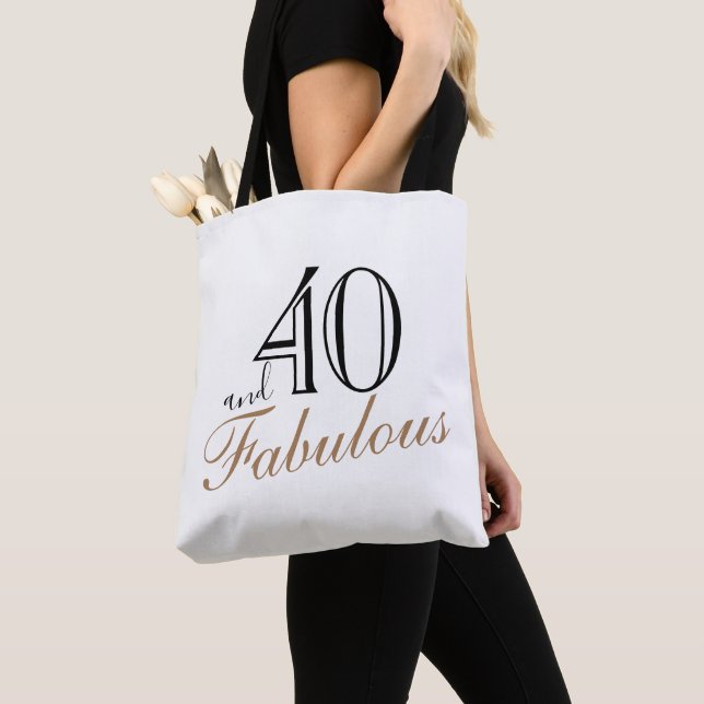 40 und Fabulous Elegant Black Script Geburtstag Tasche (Von Nahem)