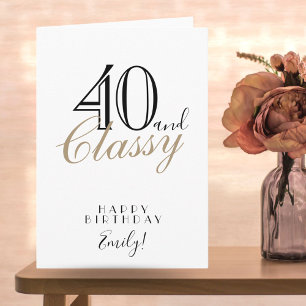 40 und Fabulous Elegant Typografie 40. Geburtstag Karte