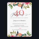 40 und Fabulous Floral Geburtstag Einladung<br><div class="desc">Hübsche bunte Blumenarrangements,  40 und fabelhaft,  Geburtstagseinladung. Kartenausstattung,  elegante Kalligraphie und fett formatierter Typ für einen einzigartigen Designstil.</div>