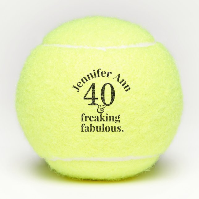40 und fabulous Geburtstag Personalisiert Funny Tennisbälle (Vorderseite)
