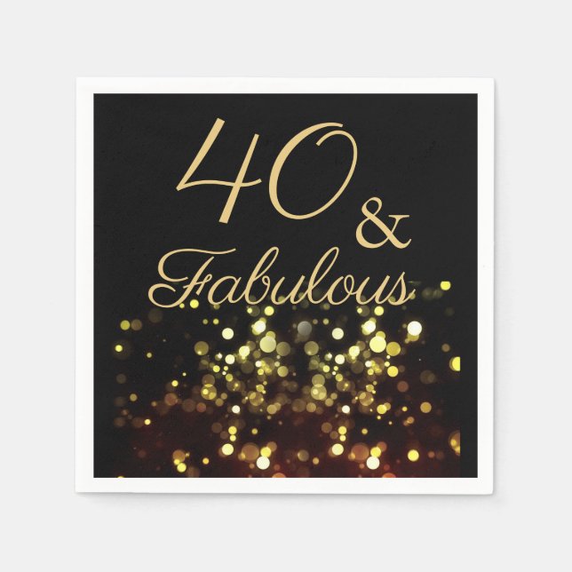 40 und Fabulous Geburtstag Serviette (Vorderseite)