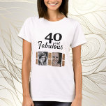 40 und fabulous Gold Glitzer 2 Foto 40. Geburtstag T-Shirt<br><div class="desc">40 und fabulous Gold Glitzer 2 Foto 40. Geburtstag T - Shirt. Fügen Sie Ihre Fotos hinzu - Sie können ein altes und neues Foto verwenden.</div>
