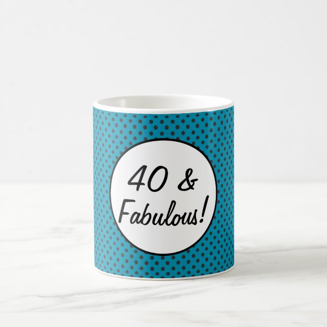 40 und Fabulous Retro Polka Dots Kaffeetasse (Mittel)