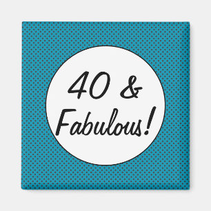 40 und Fabulous Retro Polka Dots Magnet