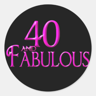 40 und Fabulous Runder Aufkleber