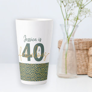 40 und Fantastisch Grün und Gold Personalisiert Milchtasse