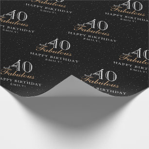 40 und Fantastisch Modern Schwarz 40. Geburtstag Geschenkpapier