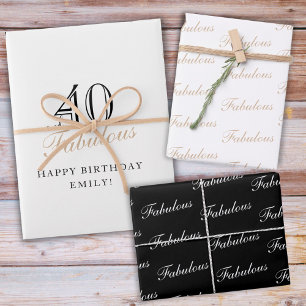 40 und Fantastisch Skript Moderne Frau 40. Geburts Geschenkpapier Set