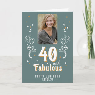 40 und fantastisches Laub Foto 40. Geburtstag Karte