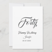 40. vierzigster BuchstabeGeburtstag Name Datum Jah