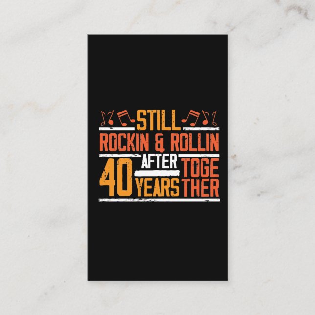 40. Wedding Anniversary Rocking Ehefrau Husband Visitenkarte (Vorderseite)