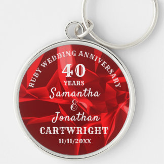 40. WEDDING ANNIVERSARY Ruby Wedding Editable Schlüsselanhänger