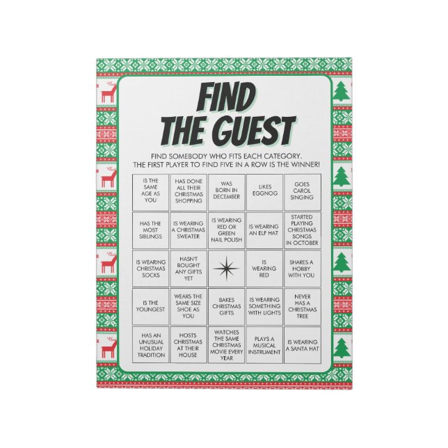 40 Weihnachten Finden Sie die Gäste Bingo Games Notizblock (Rotiert)