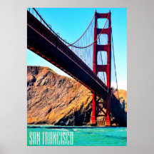 40 X 55 LEINWAND GLOSS GOLDEN GATE BRIDGE POSTER
