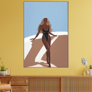 40" x 60" Bikini Illustration Wrapped Canvas Leinwanddruck
