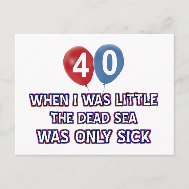 40 year old dead sea birthday designs postkarte (Vorderseite)