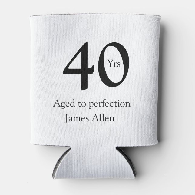 40 years aged to perfection birthday name simple  dosenkühler (Vorderseite)