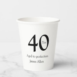 40 years aged to perfection birthday name simple  pappbecher