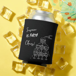 40 years Birthday Champagne tower funky Dosenkühler