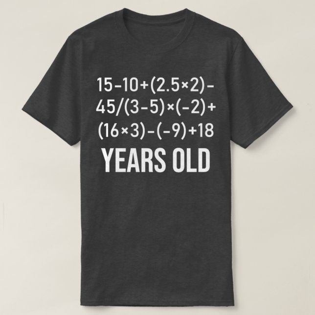 40 Years Old Algebra Funny Equation 40th Birthday  T-Shirt (Design vorne)
