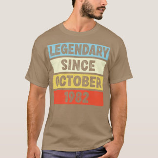 40 Years Old Legendary Since October 1982 40th Bir T-Shirt