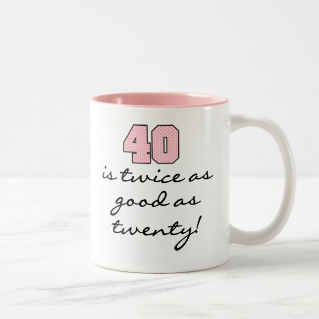 40 Zweimal so gut wie 20 Zweifarbige Tasse (Rechts)