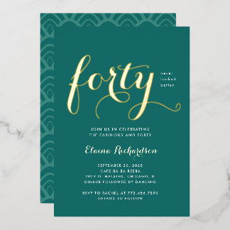 40Anniversaire Fête Invitation Glamour
