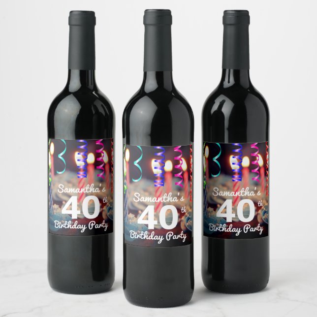 40e/année Anniversaire Étiquettes de bouteille (Bouteilles)