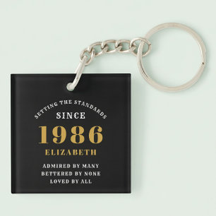 40e anniversaire 1986 Or noir Personnalisé