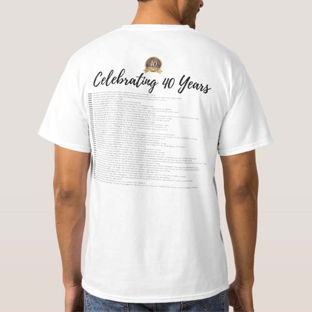 40e anniversaire Afficher le titre T-shirt (Dos)