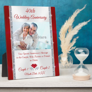40e Anniversaire Cadeau traditionnel, Plaque photo