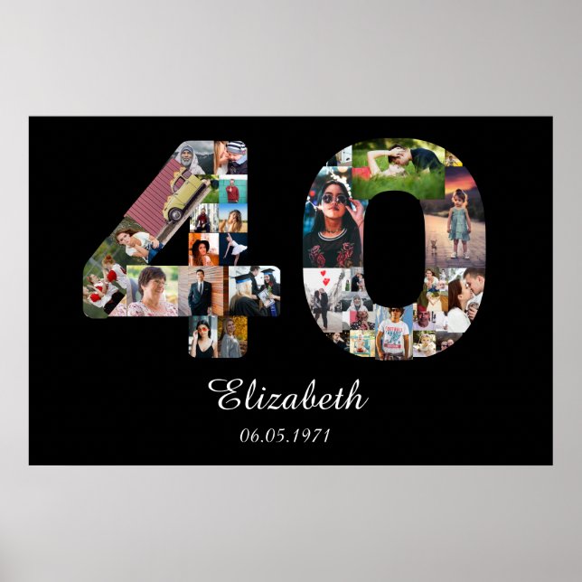 40e anniversaire Créez votre propre affiche photo  (Devant)