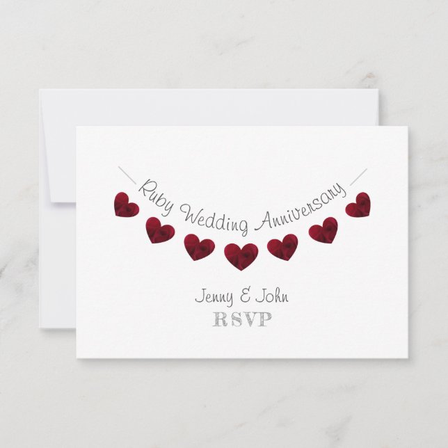 40e anniversaire de coeur mariage de rubis carte R (Devant)