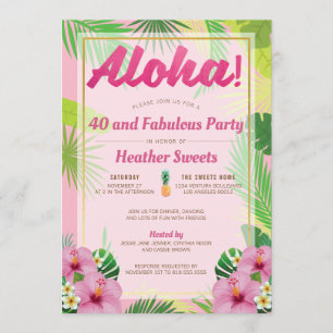 40e anniversaire de Luau Invitation