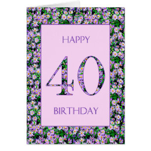 40e anniversaire de marguerites violettes