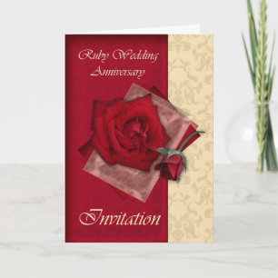 40e anniversaire du Mariage Carte d'invitation