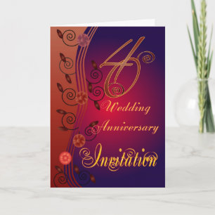 40e anniversaire du Mariage Carte d'invitation