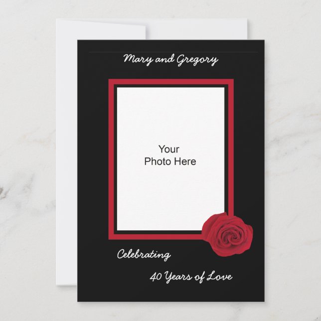 40e anniversaire du Mariage Invitation photo (Devant)