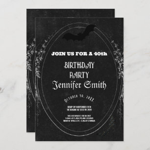 40e anniversaire fête gothique rouge Invitation