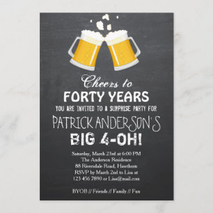 40e anniversaire Invitation / Bière 40e anniversai