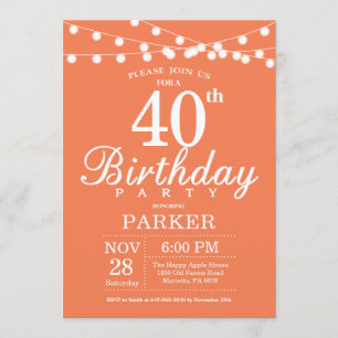 40e anniversaire Invitation Coral