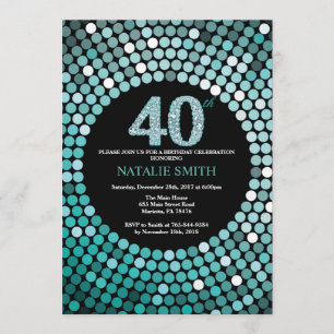 40e anniversaire Invitation Parties scintillant no